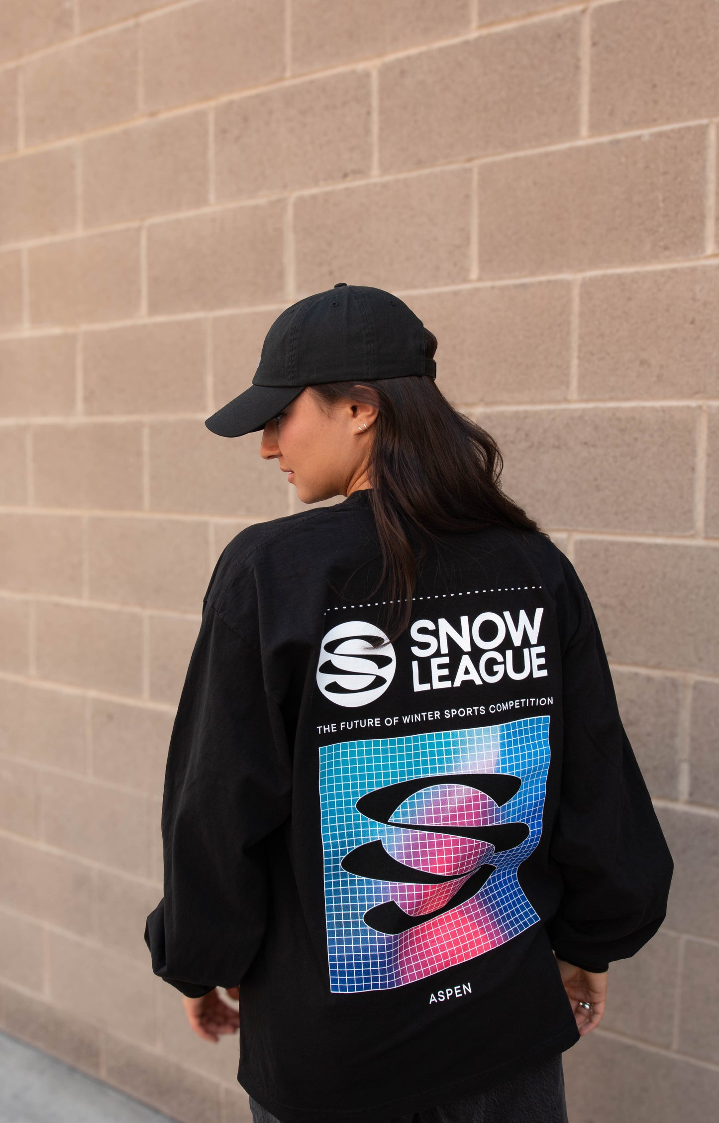 ASPEN SNOW LEAGUE BLACK LS TEE