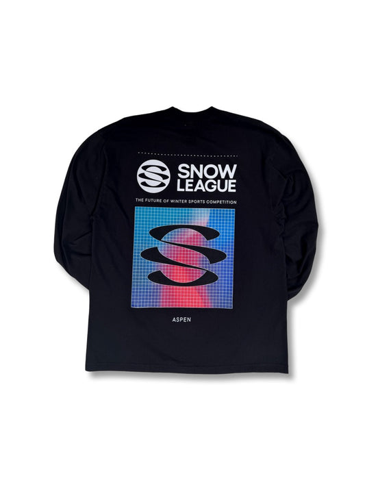 ASPEN SNOW LEAGUE BLACK LS TEE