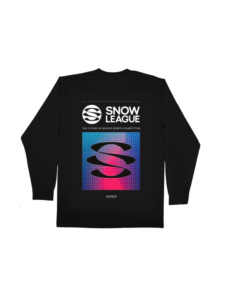 ASPEN SNOW LEAGUE BLACK LONG SLEEVE T-SHIRT